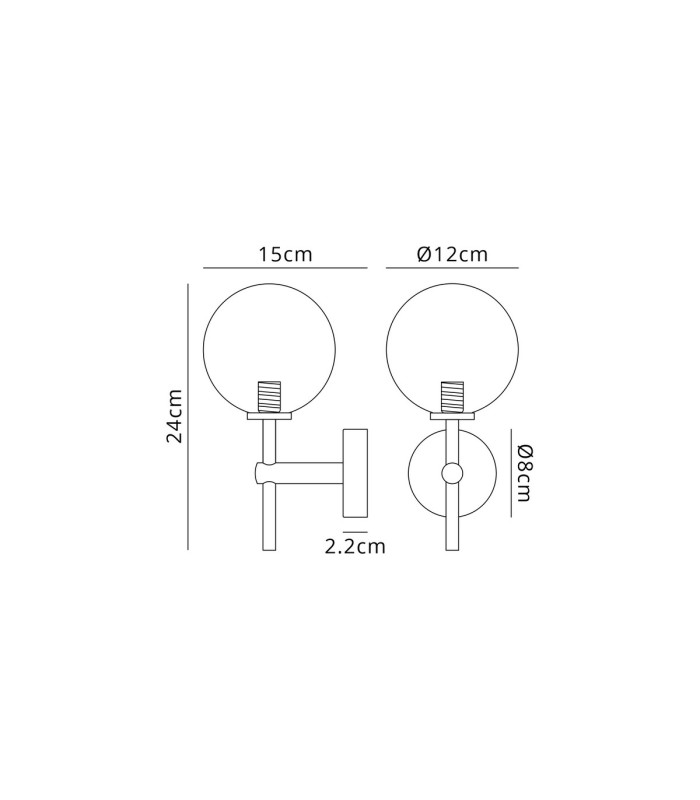 Tivoli Medium Arm Wall Light 1 Light G9 IP44 Satin Black/Amber Smooth Round Glass-2