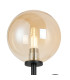 Tivoli Medium Arm Wall Light 1 Light G9 IP44 Satin Black/Amber Smooth Round Glass-5