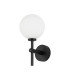 Tivoli Medium Arm Wall Light 1 Light G9 IP44 Satin Black/Opal Smooth Round Glass-5
