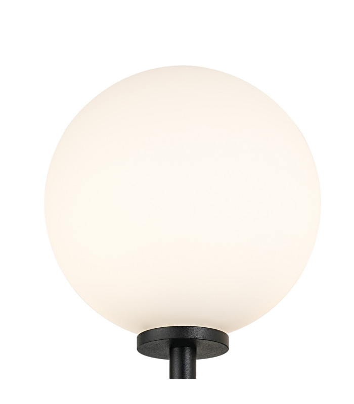 Tivoli Medium Arm Wall Light 1 Light G9 IP44 Satin Black/Opal Smooth Round Glass-6