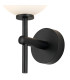 Tivoli Medium Arm Wall Light 1 Light G9 IP44 Satin Black/Opal Smooth Round Glass-7