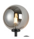 Tivoli Medium Arm Wall Light 1 Light G9 IP44 Satin Black/Smoke Smooth Round Glass-5