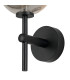 Tivoli Medium Arm Wall Light 1 Light G9 IP44 Satin Black/Smoke Smooth Round Glass-6