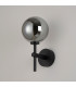 Tivoli Medium Arm Wall Light 1 Light G9 IP44 Satin Black/Smoke Smooth Round Glass-7