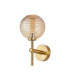 Tivoli Medium Arm Wall Light 1 Light G9 IP44 Brass Gold/Amber Ribbed Round Glass-4
