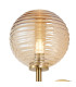 Tivoli Medium Arm Wall Light 1 Light G9 IP44 Brass Gold/Amber Ribbed Round Glass-5