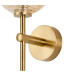 Tivoli Medium Arm Wall Light 1 Light G9 IP44 Brass Gold/Amber Ribbed Round Glass-6