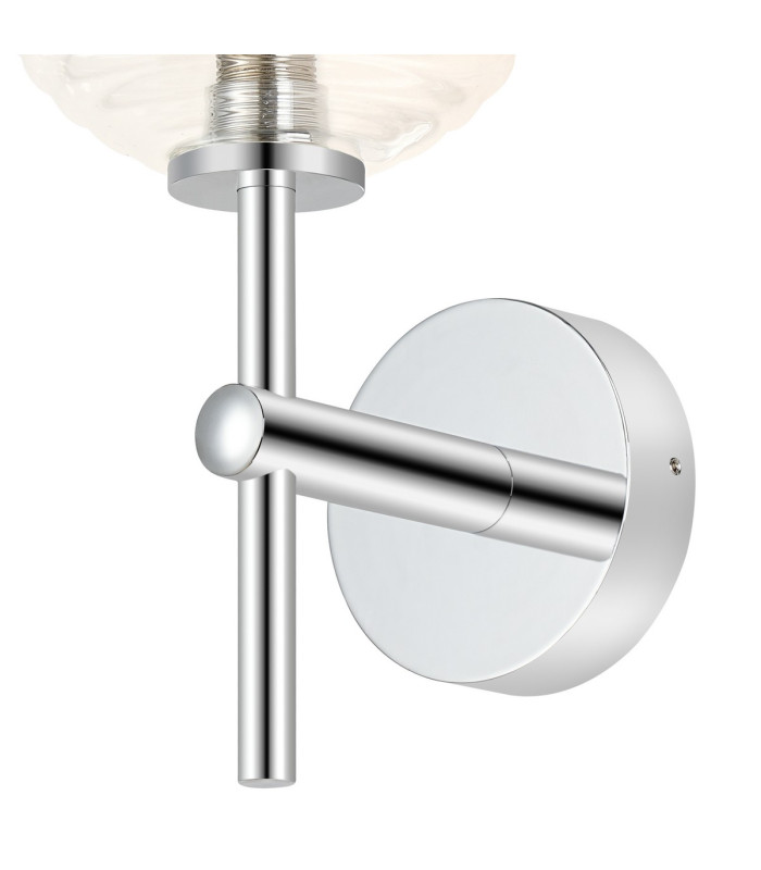 Tivoli Medium Arm Wall Light 1 Light G9 IP44 Polished Chrome/Clear Ribbed Round Glass-6