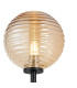 Tivoli Medium Arm Wall Light 1 Light G9 IP44 Satin Black/Amber Ribbed Round Glass-5