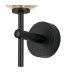 Tivoli Medium Arm Wall Light 1 Light G9 IP44 Satin Black/Amber Ribbed Round Glass-6