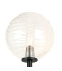 Tivoli Medium Arm Wall Light 1 Light G9 IP44 Satin Black/Clear Ribbed Round Glass-5