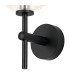 Tivoli Medium Arm Wall Light 1 Light G9 IP44 Satin Black/Clear Ribbed Round Glass-6