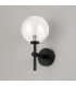 Tivoli Medium Arm Wall Light 1 Light G9 IP44 Satin Black/Clear Ribbed Round Glass-7
