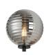 Tivoli Medium Arm Wall Light 1 Light G9 IP44 Satin Black/Smoke Ribbed Round Glass-5