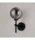 Tivoli Medium Arm Wall Light 1 Light G9 IP44 Satin Black/Smoke Ribbed Round Glass-7