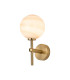 Tivoli Medium Arm Wall Light 1 Light G9 IP44 Brass Gold/Brown Round Marble Effect Glass-1