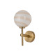 Tivoli Medium Arm Wall Light 1 Light G9 IP44 Brass Gold/Brown Round Marble Effect Glass-4