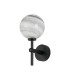 Tivoli Medium Arm Wall Light 1 Light G9 IP44 Satin Black/Grey Round Marble Effect Glass-4