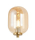 Tivoli Medium Arm Wall Light 1 Light G9 IP44 Brass Gold/Amber Smooth Tubular Glass-4
