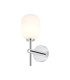 Tivoli Medium Arm Wall Light 1 Light G9 IP44 Polished Chrome/Opal Smooth Tubular Glass-1