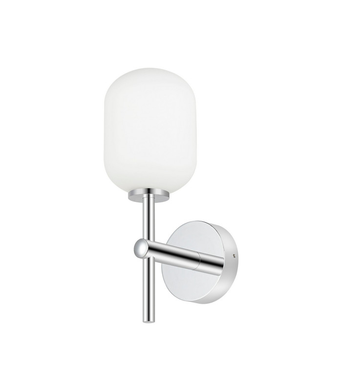 Tivoli Medium Arm Wall Light 1 Light G9 IP44 Polished Chrome/Opal Smooth Tubular Glass-4