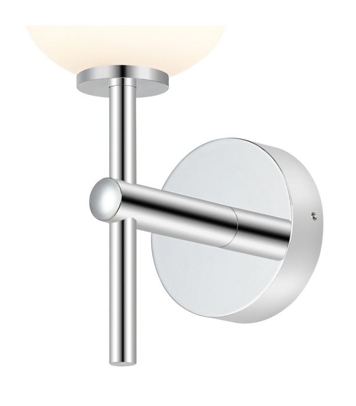 Tivoli Medium Arm Wall Light 1 Light G9 IP44 Polished Chrome/Opal Smooth Tubular Glass-6