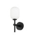 Tivoli Medium Arm Wall Light 1 Light G9 IP44 Satin Black/Opal Smooth Tubular Glass-4