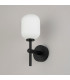 Tivoli Medium Arm Wall Light 1 Light G9 IP44 Satin Black/Opal Smooth Tubular Glass-7