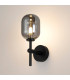 Tivoli Medium Arm Wall Light 1 Light G9 IP44 Satin Black/Smoke Smooth Tubular Glass-3