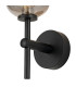 Tivoli Medium Arm Wall Light 1 Light G9 IP44 Satin Black/Smoke Smooth Tubular Glass-6