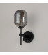Tivoli Medium Arm Wall Light 1 Light G9 IP44 Satin Black/Smoke Smooth Tubular Glass-7