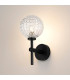 Tivoli Medium Arm Wall Light 1 Light G9 IP44 Satin Black/Clear Cross Pattern Round Glass-3