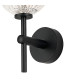 Tivoli Medium Arm Wall Light 1 Light G9 IP44 Satin Black/Clear Cross Pattern Round Glass-6