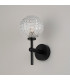 Tivoli Medium Arm Wall Light 1 Light G9 IP44 Satin Black/Clear Cross Pattern Round Glass-7