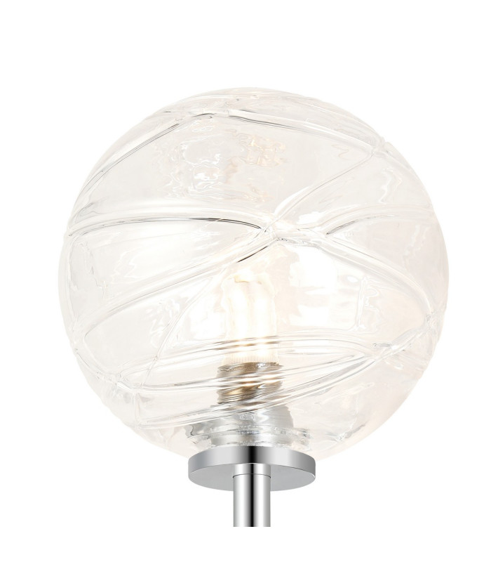 Tivoli Medium Arm Wall Light 1 Light G9 IP44 Polished Chrome/Clear Dune Effect Round Glass-5