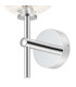 Tivoli Medium Arm Wall Light 1 Light G9 IP44 Polished Chrome/Clear Dune Effect Round Glass-6