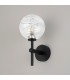Tivoli Medium Arm Wall Light 1 Light G9 IP44 Satin Black/Clear Dune Effect Round Glass-7