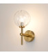 Tivoli Medium Arm Wall Light 1 Light G9 IP44 Brass Gold/Clear Waved Round Glass-3