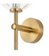 Tivoli Medium Arm Wall Light 1 Light G9 IP44 Brass Gold/Clear Waved Round Glass-6