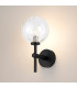 Tivoli Medium Arm Wall Light 1 Light G9 IP44 Satin Black/Clear Waved Round Glass-3