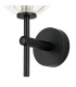 Tivoli Medium Arm Wall Light 1 Light G9 IP44 Satin Black/Clear Waved Round Glass-5