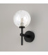Tivoli Medium Arm Wall Light 1 Light G9 IP44 Satin Black/Clear Waved Round Glass-7