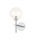 Tivoli Medium Arm Wall Light 1 Light G9 IP44 Polished Chrome/Clear Swirl Round Glass-1