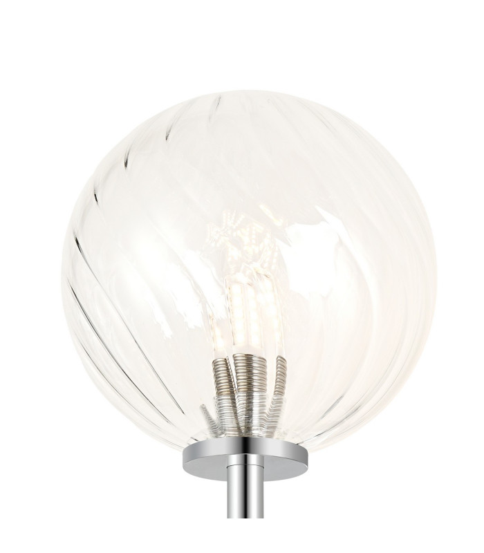 Tivoli Medium Arm Wall Light 1 Light G9 IP44 Polished Chrome/Clear Swirl Round Glass-5