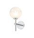 Tivoli Medium Arm Wall Light 1 Light G9 IP44 Polished Chrome/White Two-Tone Snow Specks Round Glass-1