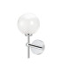 Tivoli Medium Arm Wall Light 1 Light G9 IP44 Polished Chrome/White Two-Tone Snow Specks Round Glass-4