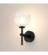Tivoli Medium Arm Wall Light 1 Light G9 IP44 Satin Black/White/Clear Two-Tone Snow Specks Round Glass-3