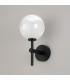 Tivoli Medium Arm Wall Light 1 Light G9 IP44 Satin Black/White/Clear Two-Tone Snow Specks Round Glass-7