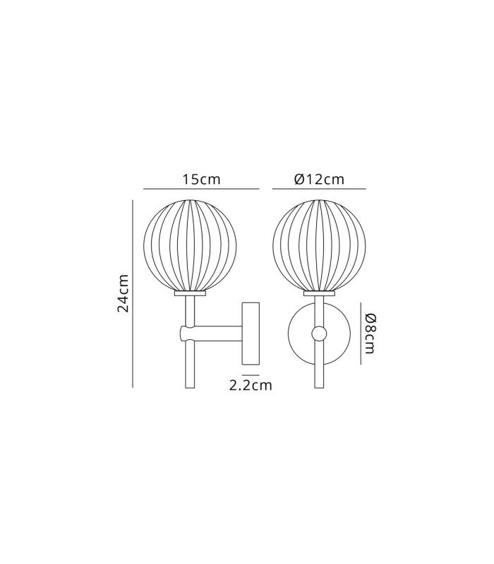 Tivoli Medium Arm Wall Light 1 Light G9 IP44 Satin Black/Opal Round Segment Glass-2