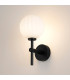 Tivoli Medium Arm Wall Light 1 Light G9 IP44 Satin Black/Opal Round Segment Glass-3